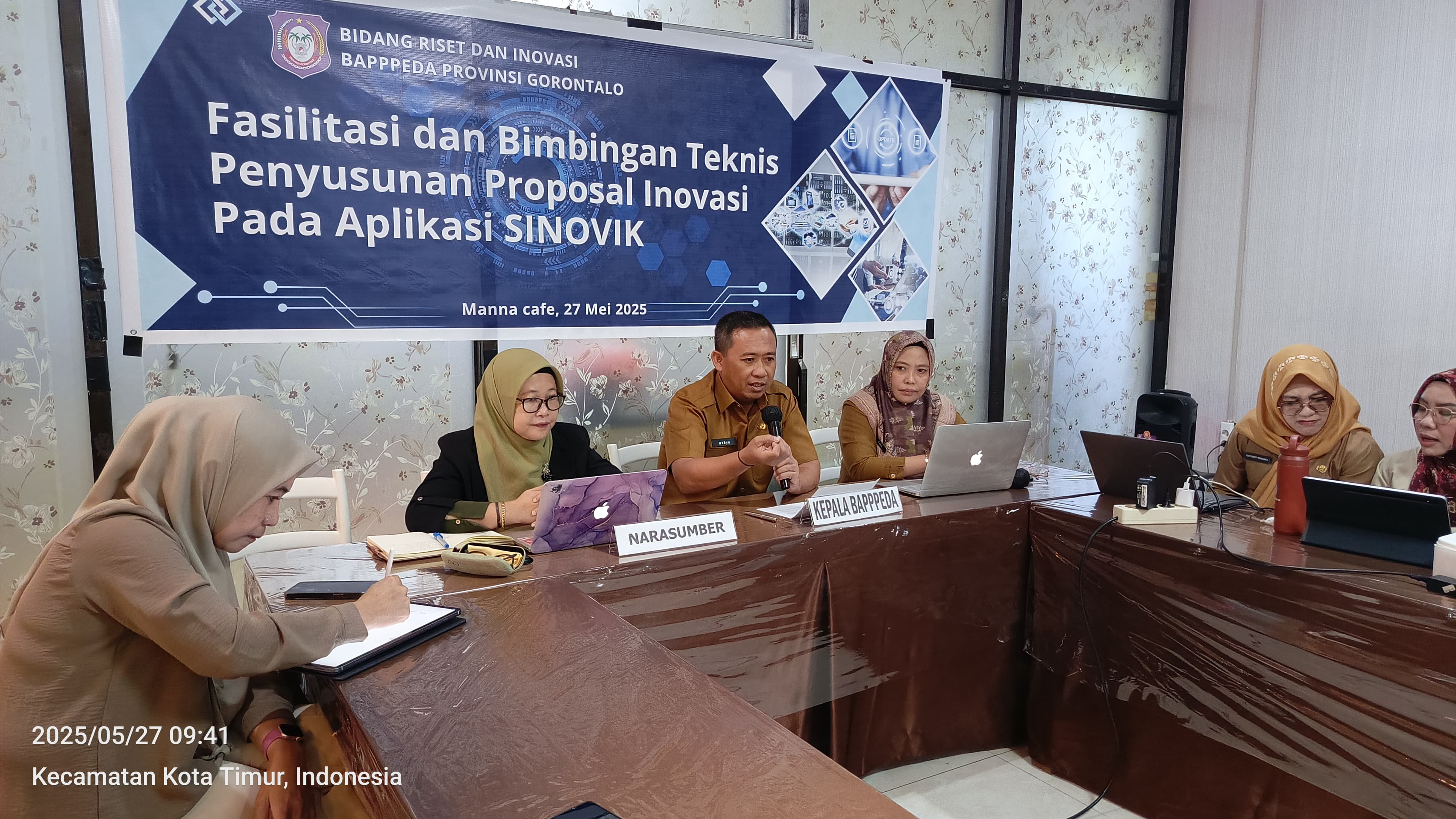 Bidang Riset dan Inovasi Bapppeda Provinsi Gorontalo Gelar Fasilitasi dan Bimbingan Teknis (Bimtek) Penyusunan Proposal Inovasi pada Aplikasi SINOVIK